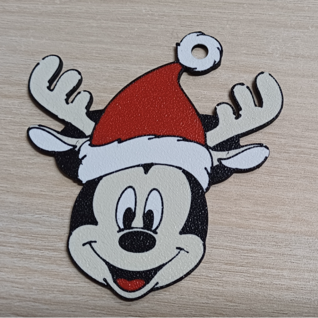 Enfeite Mickey gorro pai natal
