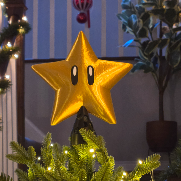 Estrela Super Mario - Topo de Árvore de Natal