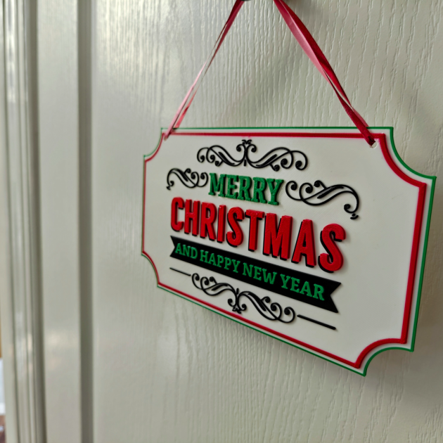 Placa  Feliz Natal e Feliz Ano Novo