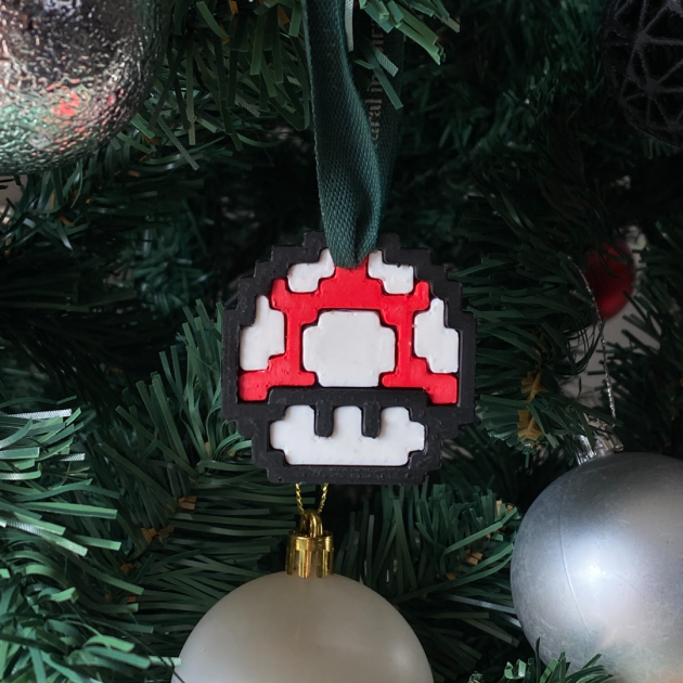 Enfeite de Cogumelo Retro 8Bit 1UP