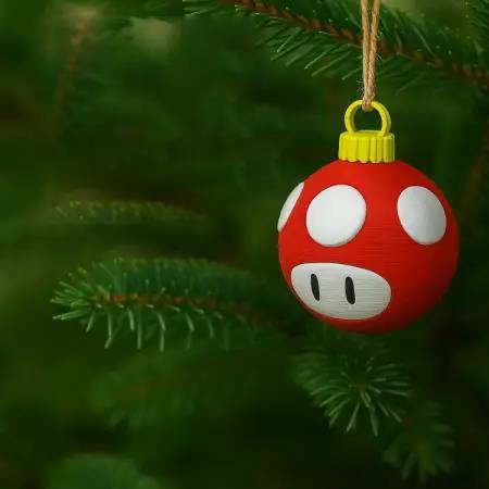 Enfeite de árvore de cogumelo Super Mario