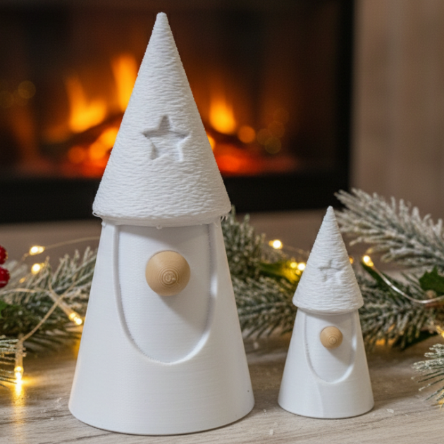 Conjunto de Gnomos Modernos com Chapéu Estrelado