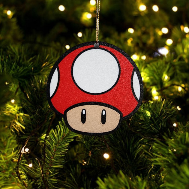 Enfeite de Natal Cogumelo/Toad - Super Mario