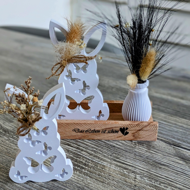 Coelhinho Borboleta com Vaso