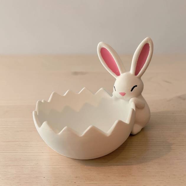 Tigela em formato de ovo de coelho – Decoração de Páscoa